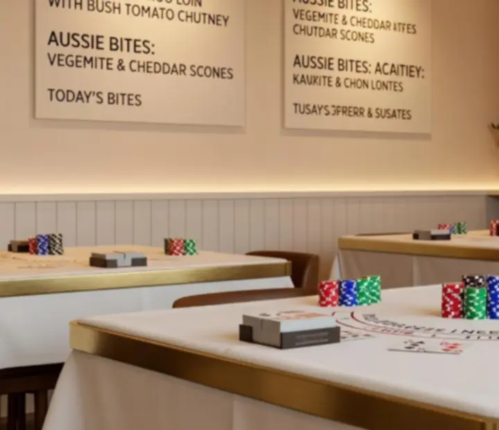 Brushed brass blackjack tables with olive-trimmed felt at ADSIGHT LTD
