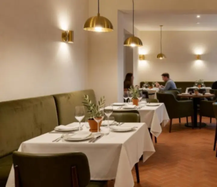 Plated dishes and a set dining table at ADSIGHT LTD